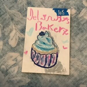 Hand-Painted Cupcake Art Card
